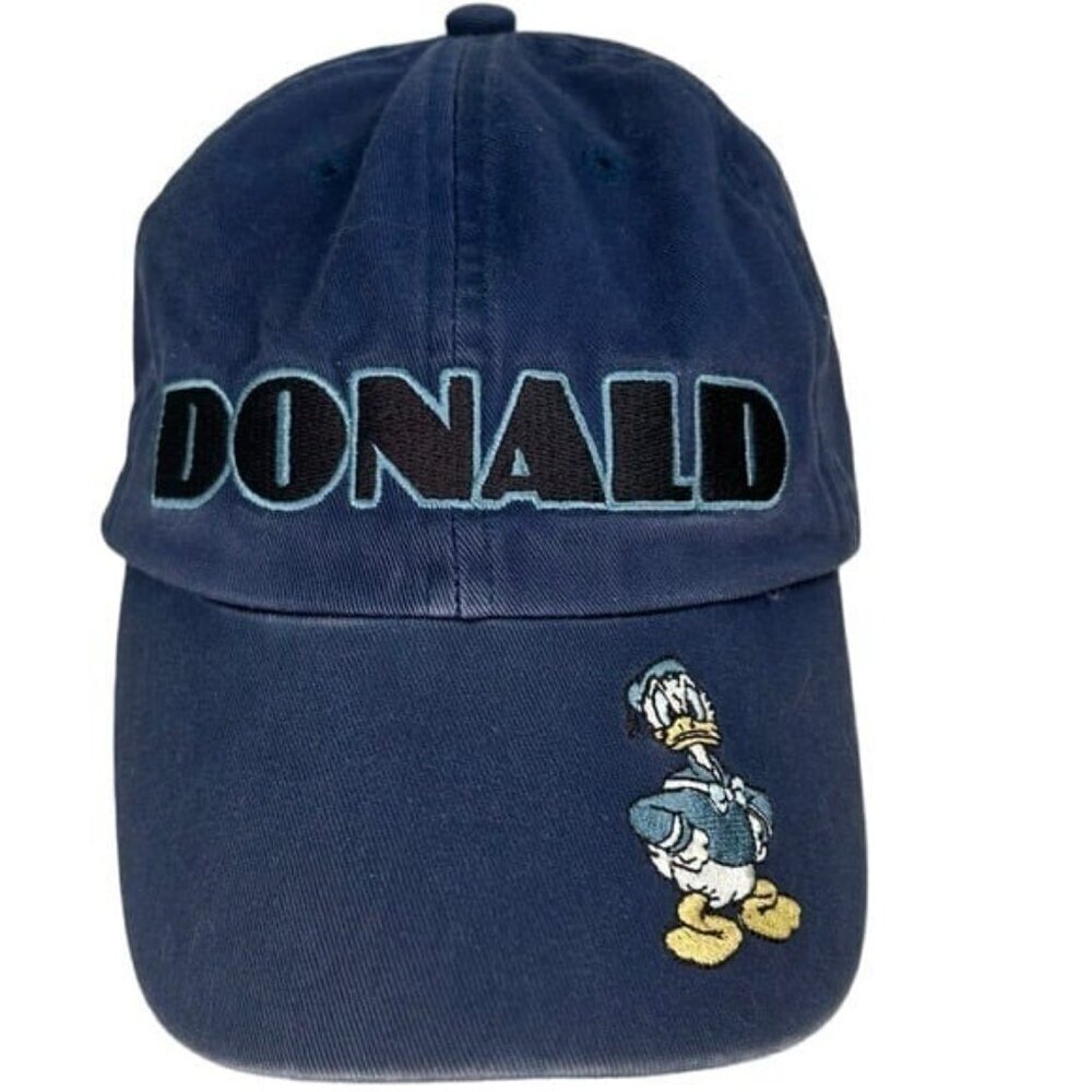 Walt Disney World Embroidered Donald Grumpy Adjustable Blue Hat Ball Cap